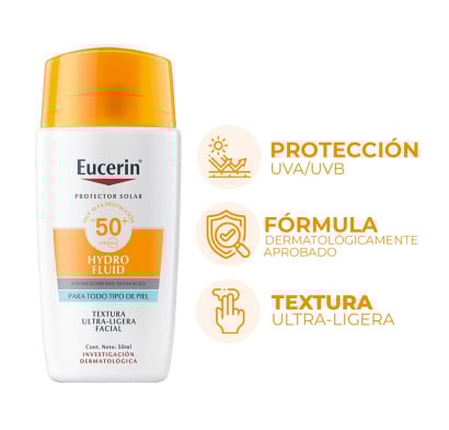 Protector Solar Eucerin Sun Hydro Fluid FPS50+ 50 ml