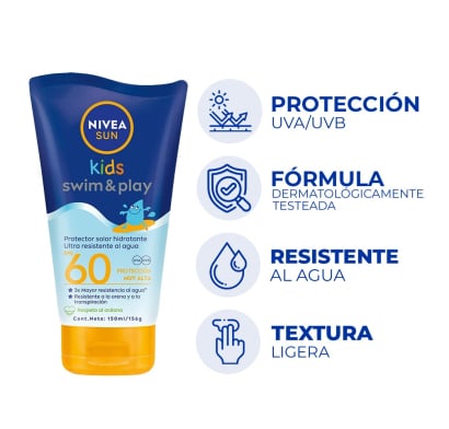 Protector Solar Nivea Sun Kids Swim And Play FPS60 150 ml