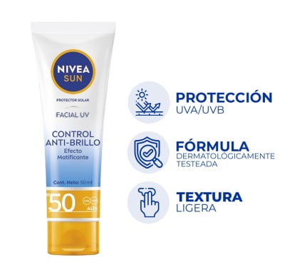Protector Solar Nivea Sun Facial Antibrillo FPS50 50 ml