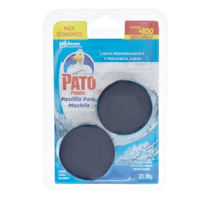Bloque para Mochila de Inodoro Pato Purific 40 g 2 Unidades