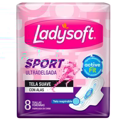 Toallitas Femeninas Ladysoft Sport 8 Unidades