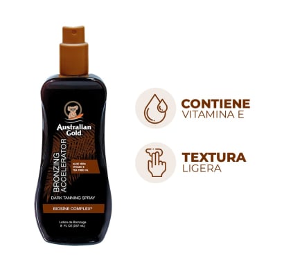 Australian Gold Spray Gel Bronzer aplicador y textura
