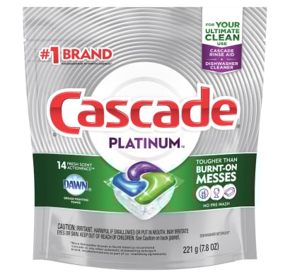 Detergente para Lavavajillas Cascade Platinum 14 Cápsulas
