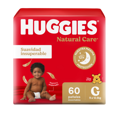 Pañales Huggies Natural Care G 60 Unidades