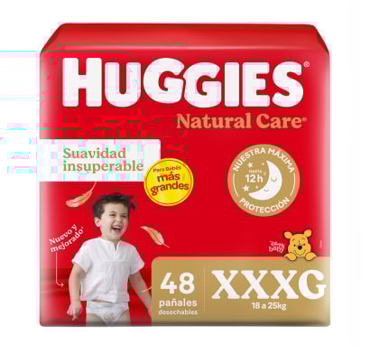 Pañales Huggies Natural Care XXXG 48 Unidades