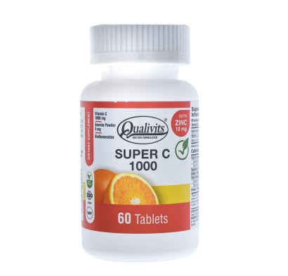 Super C Qualivits 1000 mg + Zinc 60 Tabletas