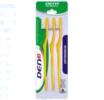 Cepillo de Dientes Den3 Ortodoncia 3 Unidades