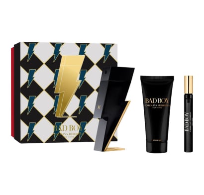 Cofre Perfume Bad Boy Carolina Herrera Men EDT 100 ml + Gel de Ducha 100 ml + Minitalla