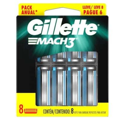 Repuesto de Gillette Mach3 8 Unidades