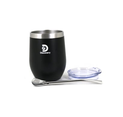 Mate Discovery con Tapa y Bombilla Negro