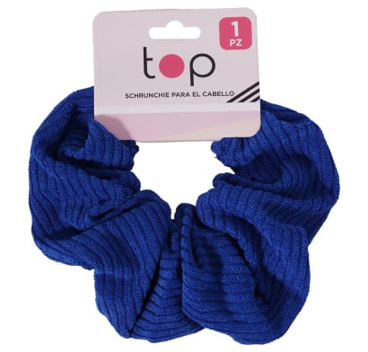 Gomita Scrunchie para el Pelo Top Azul 1 Unidad