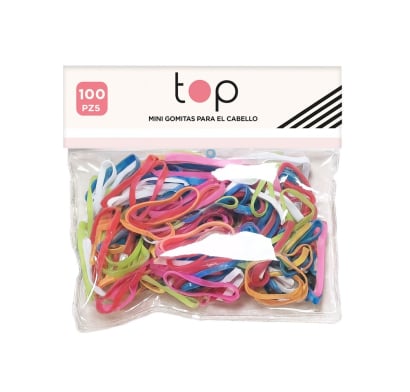 Mini Gomitas para el Pelo Top Multicolores 100 Unidades