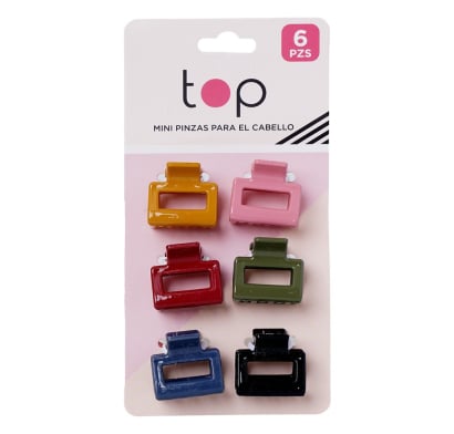 Mini Pinzas para el Pelo Top Varios Colores 6 Unidades