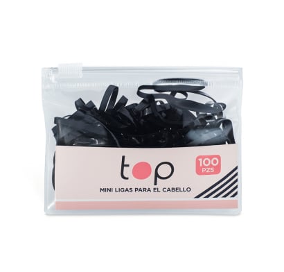 Mini Gomitas para el Pelo Top Negras 100 Unidades