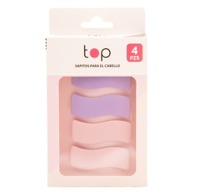 Broches para el Pelo Top Pastel Lila y Rosa 4 Unidades