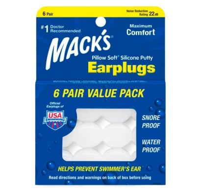 Tapones de Oídos de Silicona Moldeable Mack's 6 Pares