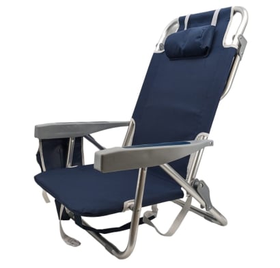 Silla Reposera Mor New Port Azul Aluminio con Posavasos