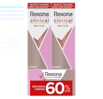 Desodorante Aerosol Rexona Clinical Classic 2 Unidades 150 Ml