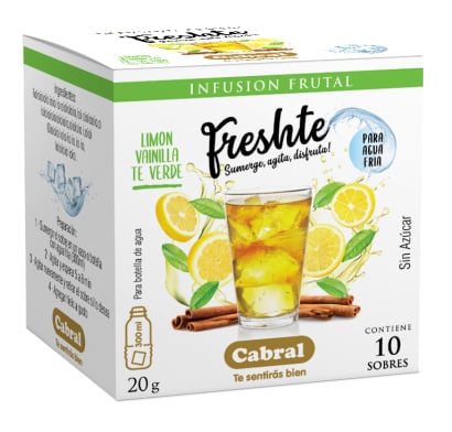 Té Cabral Freshte Limón Vainilla y Té Verde 10 Unidades