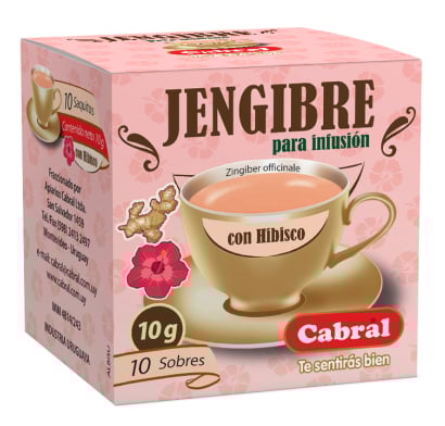 Té Cabral de Jengibre con Hibisco 10 Unidades