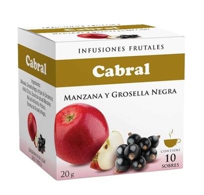 Té Cabral de Manzana y Grosella Negra 10 unidades