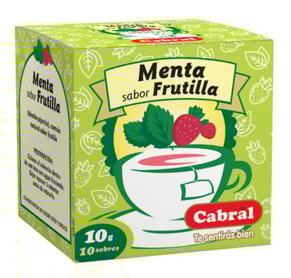 Té Cabral de Menta y Frutilla 10 Unidades