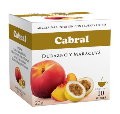 Té Cabral de Durazno y Maracuyá 10 Unidades