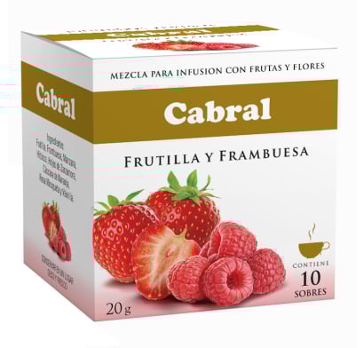 Té De Frutilla Y Frambuesa Cabral 10 Unidades