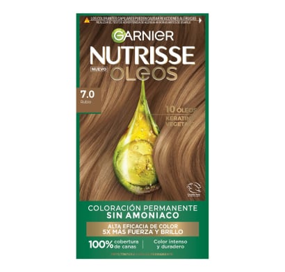 Tinta Garnier Nutrisse Óleos N°7.0 Rubio