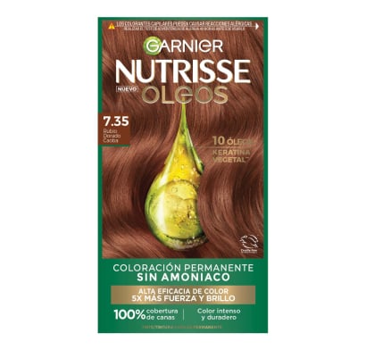 Tinta Garnier Nutrisse Óleos N°7.35 Rubio Dorado