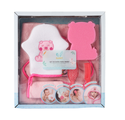 Set de Baño para Bebé Rosa Rabbit