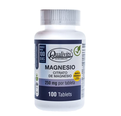 Citrato de Magnesio Qualivits 250 mg 100 tabletas