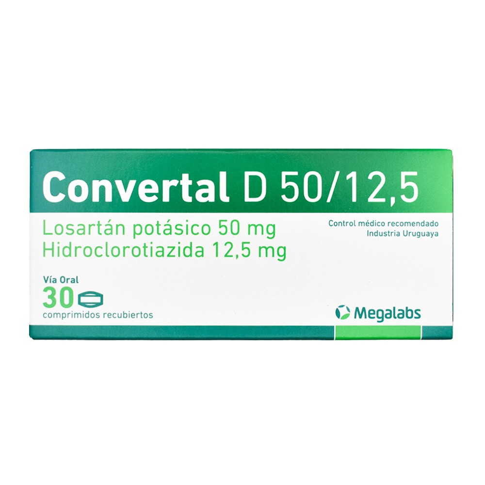 Convertal D 50 mg/12.5 mg 30 Comprimidos Recubiertos