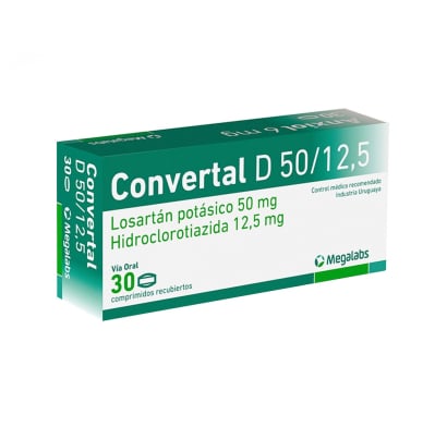 Convertal D 50 mg/12.5 mg 30 Comprimidos Recubiertos