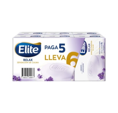 Jabón en Barra Elite Relax Corporal 85 g 6 unidades