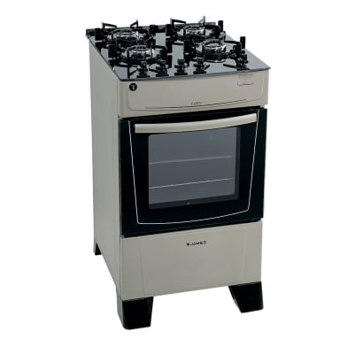 Cocina James C 690 V Mesada de Vidrio 4 Hornallas Titanium