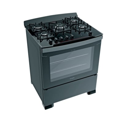 Cocina James C 805 V Mesada de Vidrio 5 Hornallas Negro