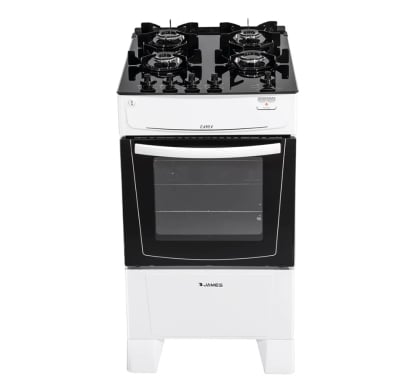 Cocina James C 690 V Mesada de Vidrio 4 Hornallas Blanca