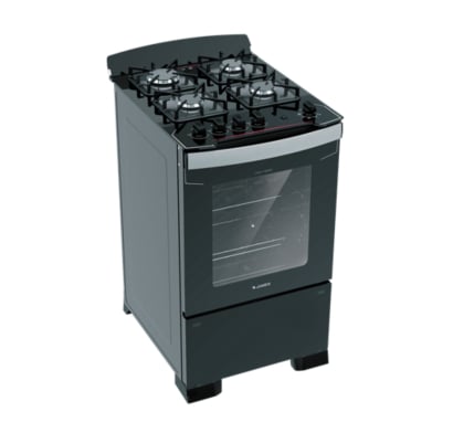 Cocina James C 804 V Mesada de Vidrio 4 Hornallas Negro