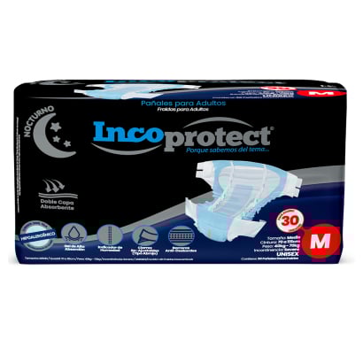 Pañales para Adultos Incoprotect Nocturno M 30 Unidades
