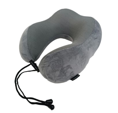 Almohada de Viaje Mis Petates con Memoria y Funda Gris