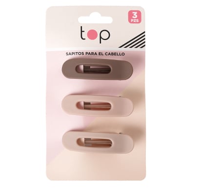 Broches para el Pelo Top Beige 3 Unidades