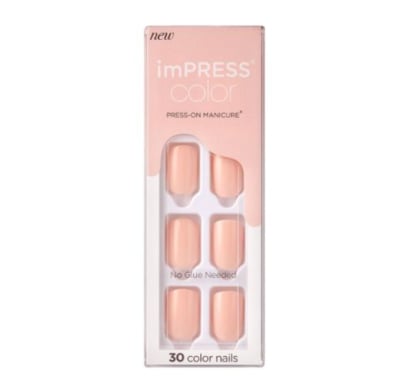 Uñas Postizas Adhesivas Kiss Impress Color 30 Piezas