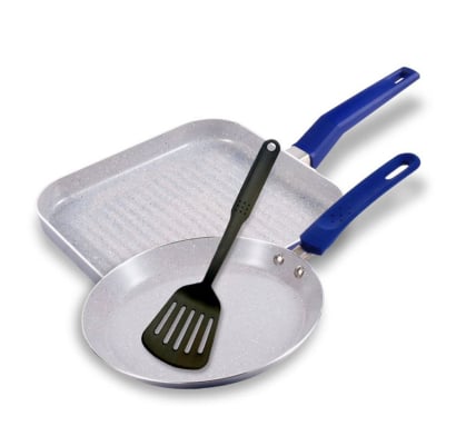 Set de 2 Piezas Cuori Plancha Asador y Sartén + Espátula Modelo Mare