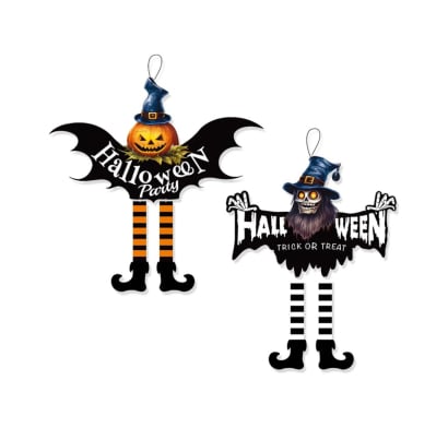 Adorno Colgante de Halloween Mis Petates Calabaza y Calavera