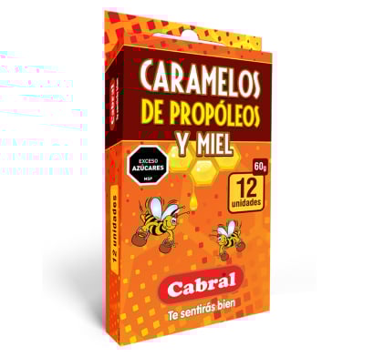 Caramelos de Propóleo Cabral 12 Unidades
