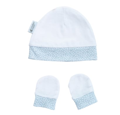 Set Recién Nacido Candide Gorrita y Mitones Puntitos