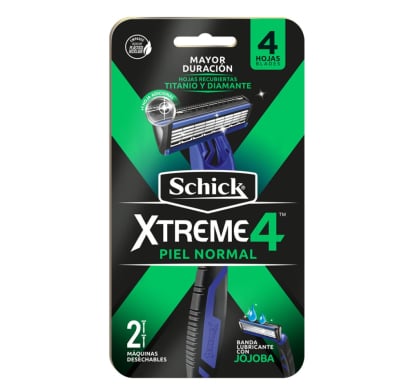 Afeitadora Schick Xtreme 4 Piel Normal 2 Unidades