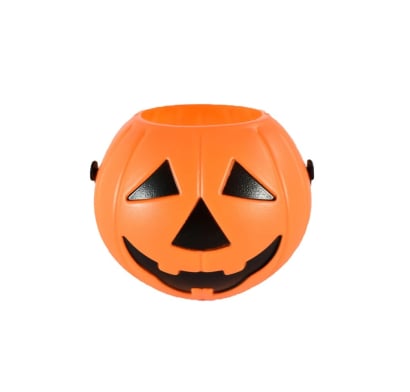 Balde de Halloween Mis Petates Caramelera Calabaza Naranja 