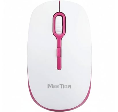 Mouse Inalámbrico Meetion R547 Blanco y Rosado